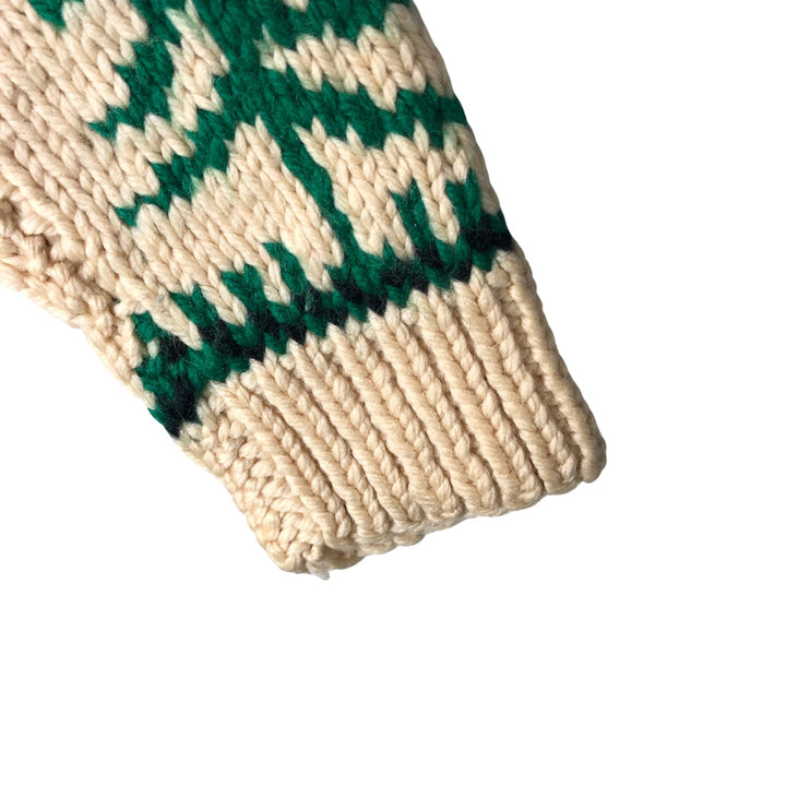 Vintage 1970'S duck print Cowichan sweater, size M, men's unclear yellow type Vintage Second Hand