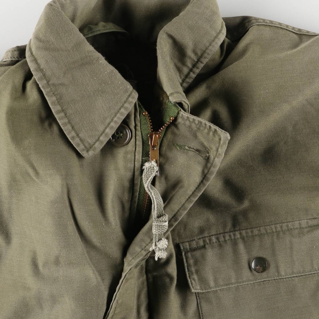 Authentic 1980'S US Navy A-2 Military Deck Jacket, Made in USA, Medium (38-40), Men's Size M, Vintage Nylon Khaki type Vintage Second Hand