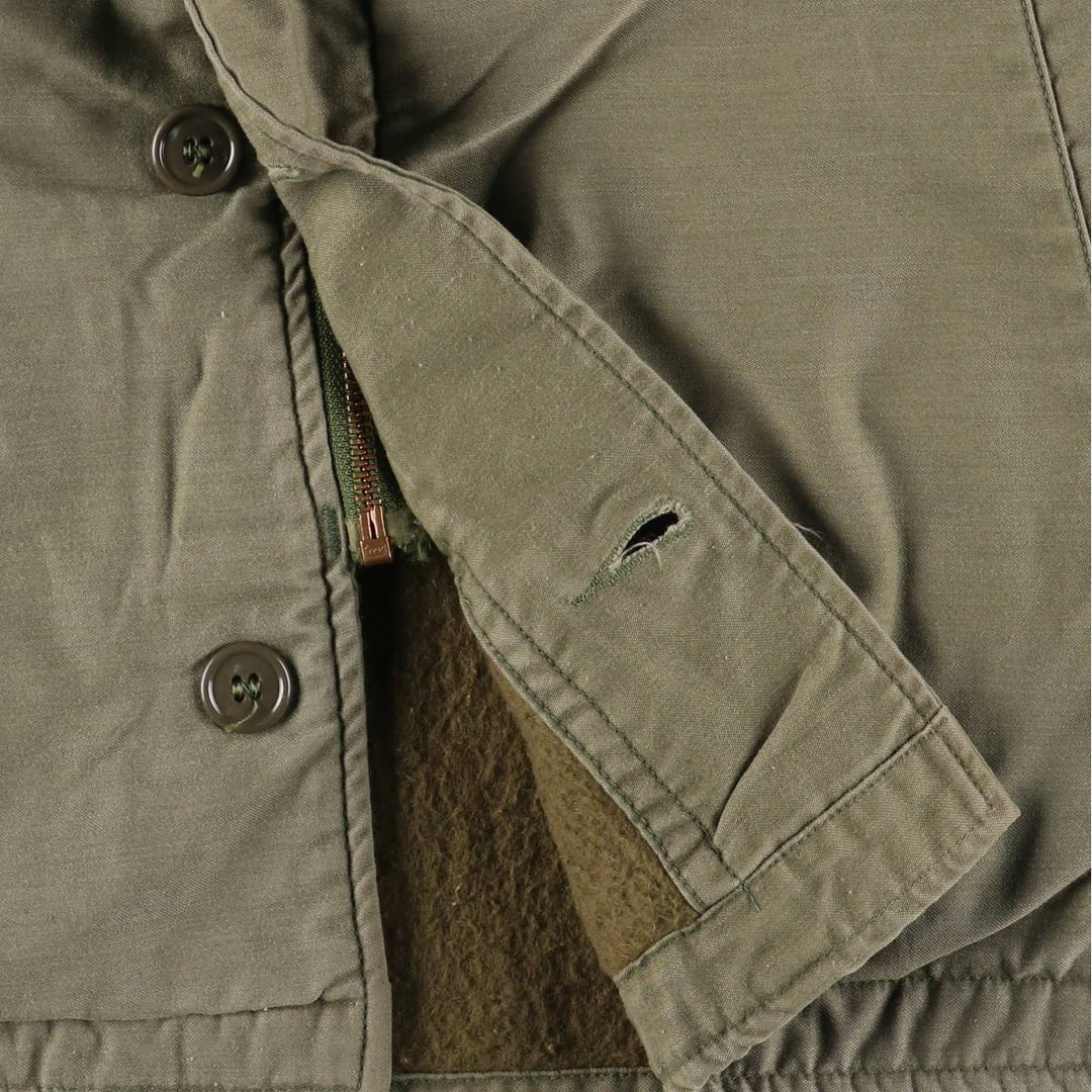 Authentic 1980'S US Navy A-2 Military Deck Jacket, Made in USA, Medium (38-40), Men's Size M, Vintage Nylon Khaki type Vintage Second Hand