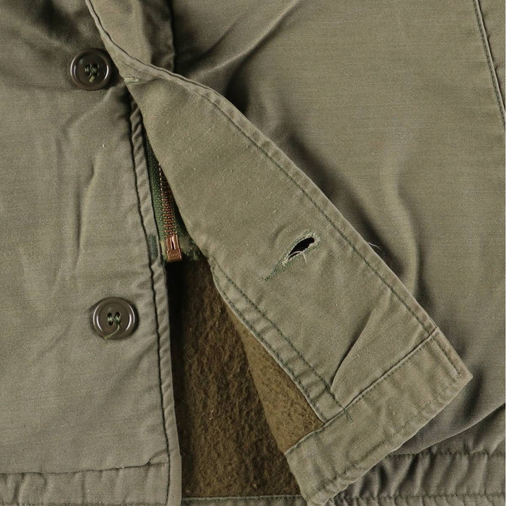 Authentic 1980'S US Navy A-2 Military Deck Jacket, Made in USA, Medium (38-40), Men's Size M, Vintage Nylon Khaki type Vintage Second Hand