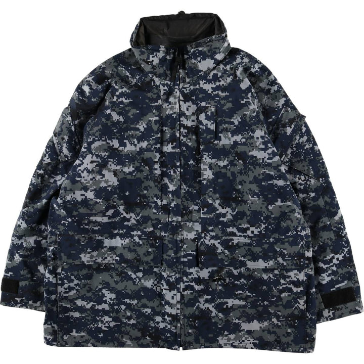 Authentic 2000'S US military camouflage pattern NWU digital camo military Gore-Tex parka, made in the USA, size X-LARGE-REGULAR, equivalent to men's XL Nylon navy blue type Vintage Second Hand