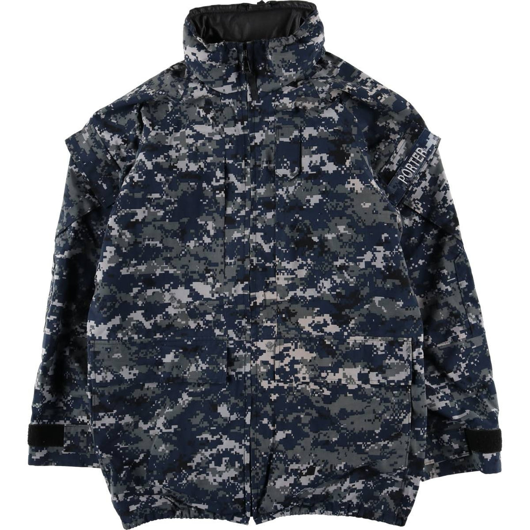 Authentic 2000'S US military camouflage pattern NWU digital camo military Gore-Tex parka, made in the USA, MEDIUM-X-LONG, equivalent to a men's M. Nylon navy blue type Vintage Second Hand
