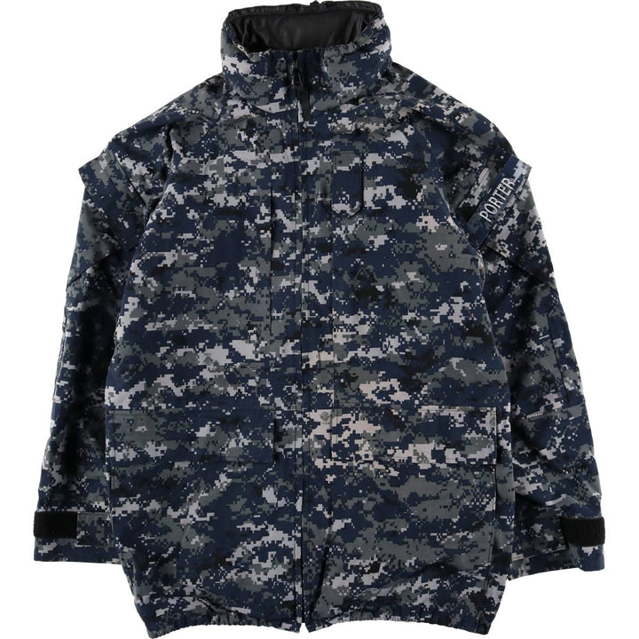 Authentic 2000'S US military camouflage pattern NWU digital camo military Gore-Tex parka, made in the USA, MEDIUM-X-LONG, equivalent to a men's M. Nylon navy blue type Vintage Second Hand