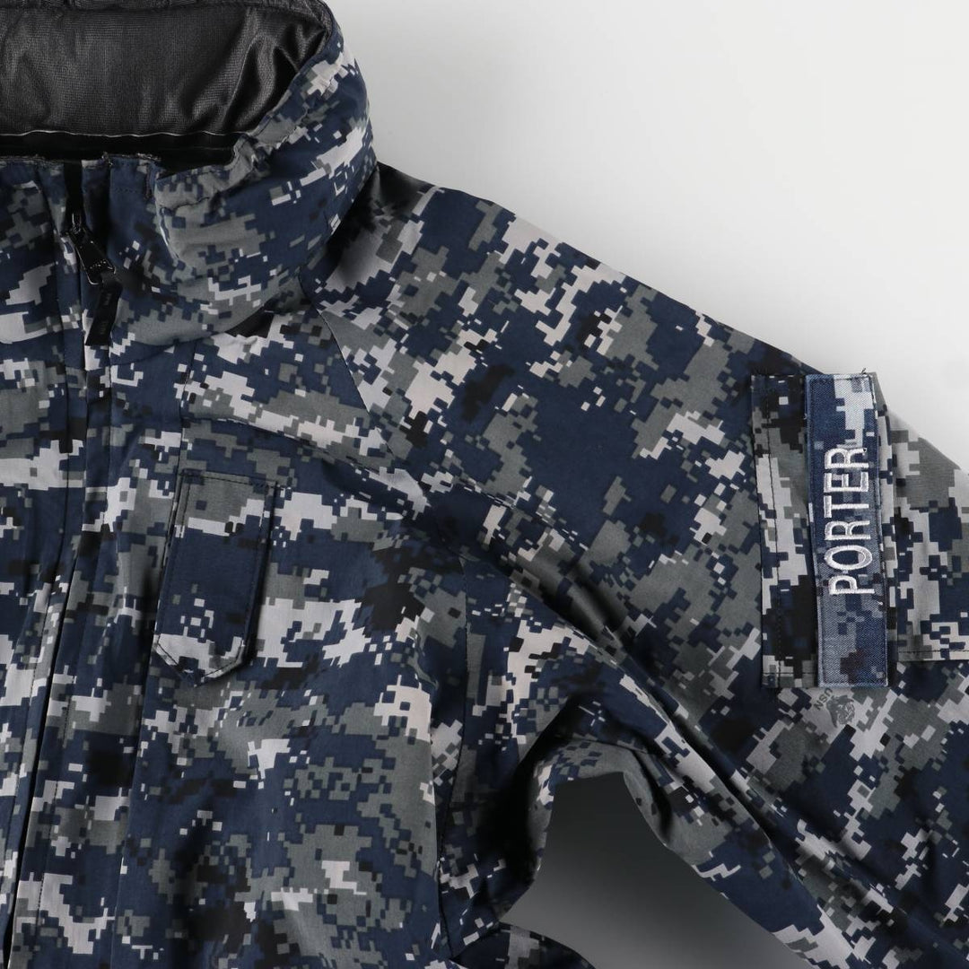 Authentic 2000'S US military camouflage pattern NWU digital camo military Gore-Tex parka, made in the USA, MEDIUM-X-LONG, equivalent to a men's M. Nylon navy blue type Vintage Second Hand