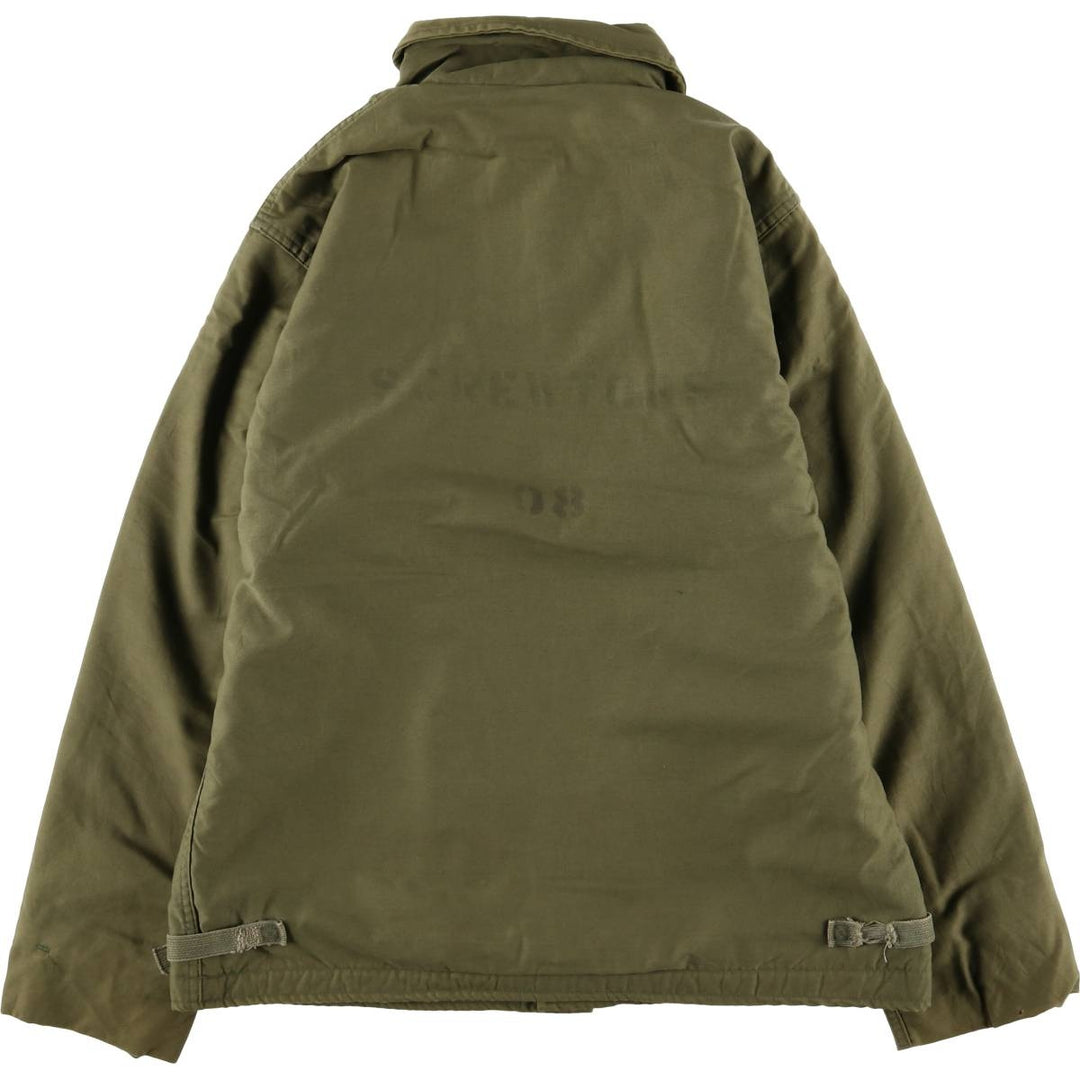 US Navy A-2 Deck Jacket with Back Stencil, Men's Size Medium unclear Khaki type Vintage Second Hand