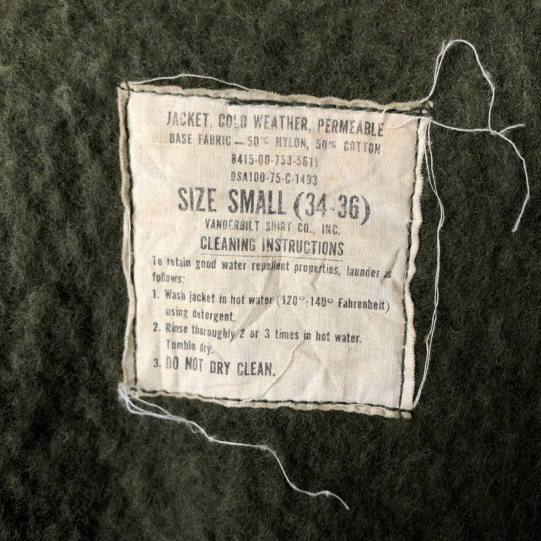 Authentic 1970'S US Navy A-2 Military Deck Jacket, Made in USA, Small (34-36), Men's Size Small, Vintage Nylon Khaki type Vintage Second Hand