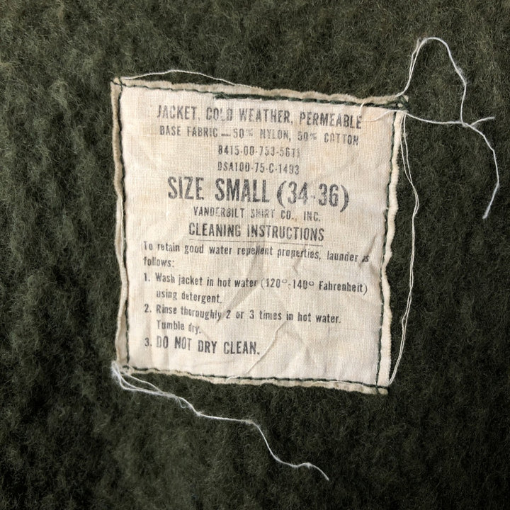 Authentic 1970'S US Navy A-2 Military Deck Jacket, Made in USA, Small (34-36), Men's Size Small, Vintage Nylon Khaki type Vintage Second Hand