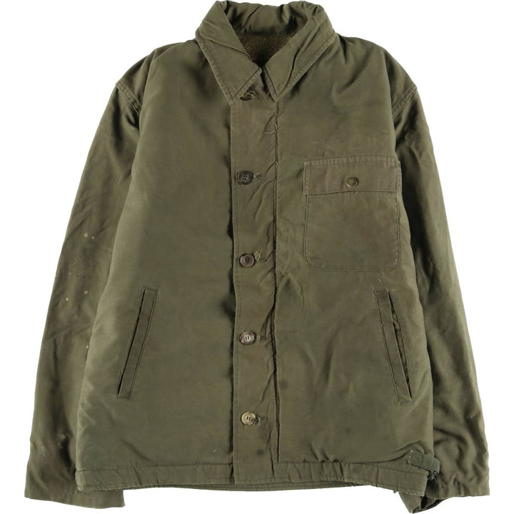 A-2 Military Deck Jacket, Men's Size M unclear Khaki type Vintage Second Hand