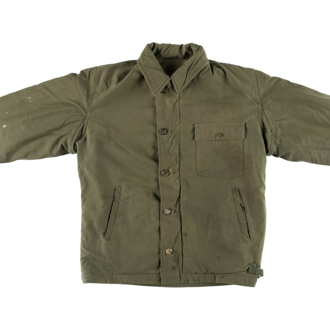 A-2 Military Deck Jacket, Men's Size M unclear Khaki type Vintage Second Hand