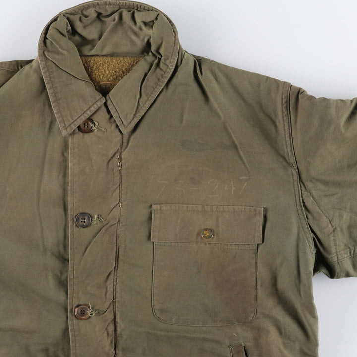 A-2 Military Deck Jacket, Men's Size M unclear Khaki type Vintage Second Hand