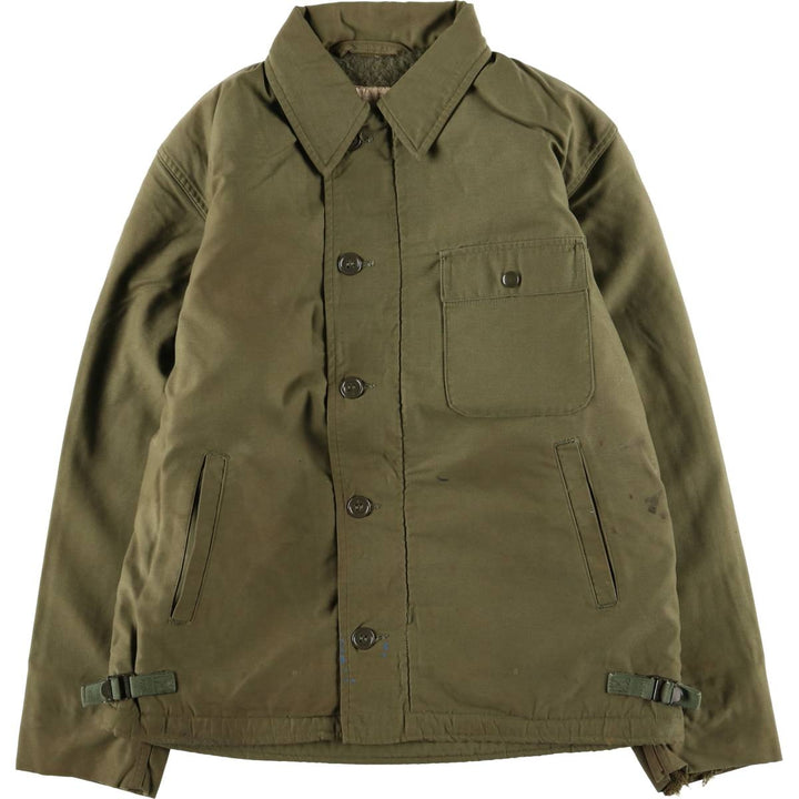 Authentic 1960'S US Navy A-2 Military Deck Jacket, Made in USA, Medium (38-40), Men's Size M, Vintage unclear Khaki type Vintage Second Hand
