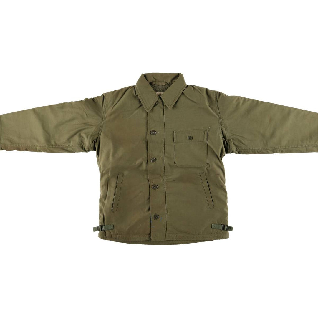 Authentic 1960'S US Navy A-2 Military Deck Jacket, Made in USA, Medium (38-40), Men's Size M, Vintage unclear Khaki type Vintage Second Hand