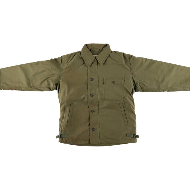 Authentic 1960'S US Navy A-2 Military Deck Jacket, Made in USA, Medium (38-40), Men's Size M, Vintage unclear Khaki type Vintage Second Hand