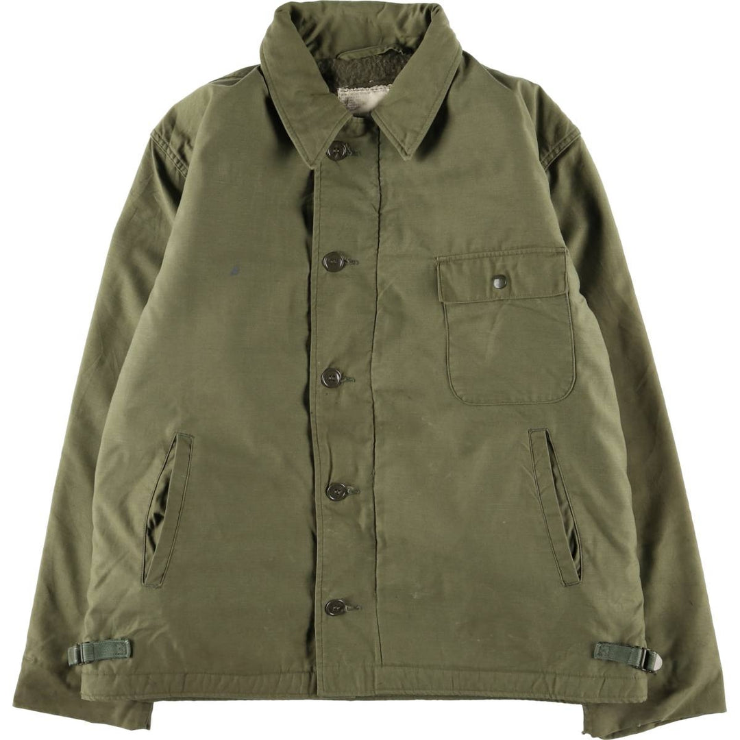 1970'S US Navy A-2 Military Deck Jacket, Made in USA, Large (1942-1944), Men's Size L, Vintage unclear Khaki type Vintage Second Hand