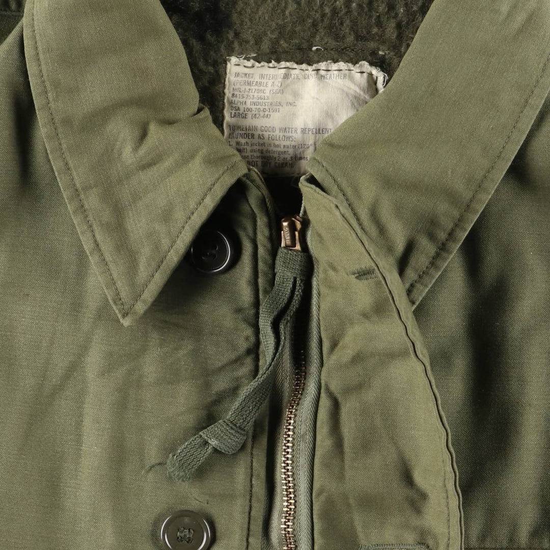 1970'S US Navy A-2 Military Deck Jacket, Made in USA, Large (1942-1944), Men's Size L, Vintage unclear Khaki type Vintage Second Hand