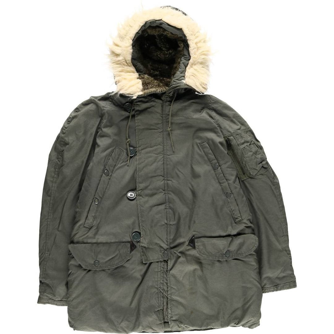 1980'S US Military N-3B Flight Jacket, Made in USA, Small, Men's Size Small, Vintage cotton Khaki type Vintage Second Hand