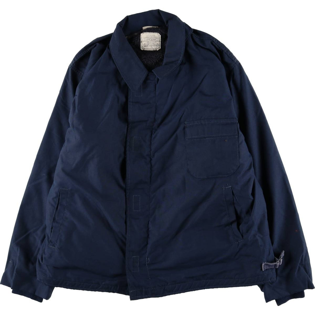 1990'S US Military Aramid Deck Jacket, Made in USA, XX-LARGE (50-52), Men's XXL Aramid navy blue type Vintage Second Hand