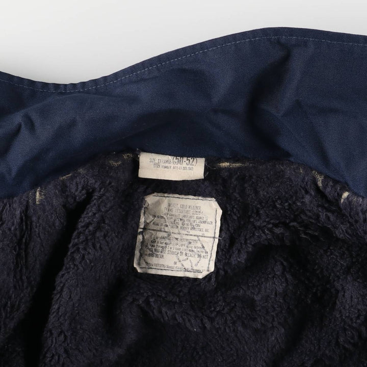 1990'S US Military Aramid Deck Jacket, Made in USA, XX-LARGE (50-52), Men's XXL Aramid navy blue type Vintage Second Hand