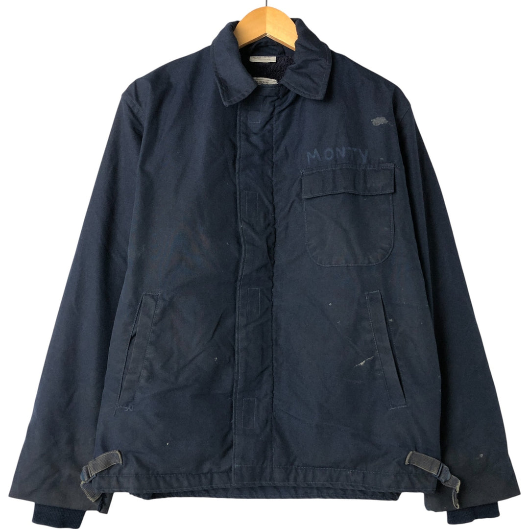 90'S US Military Aramid Deck Jacket, Made in USA, Medium (38-40), Men's Size M, Vintage Aramid navy blue type Vintage Second Hand