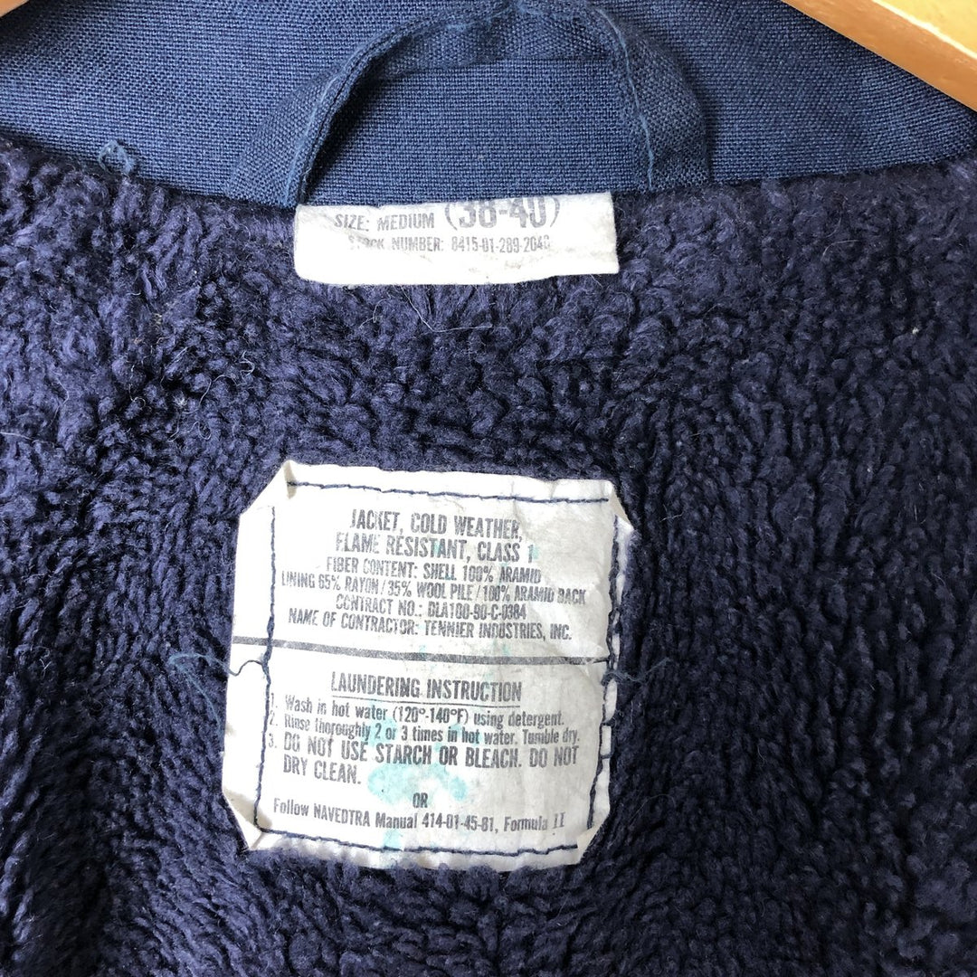 90'S US Military Aramid Deck Jacket, Made in USA, Medium (38-40), Men's Size M, Vintage Aramid navy blue type Vintage Second Hand