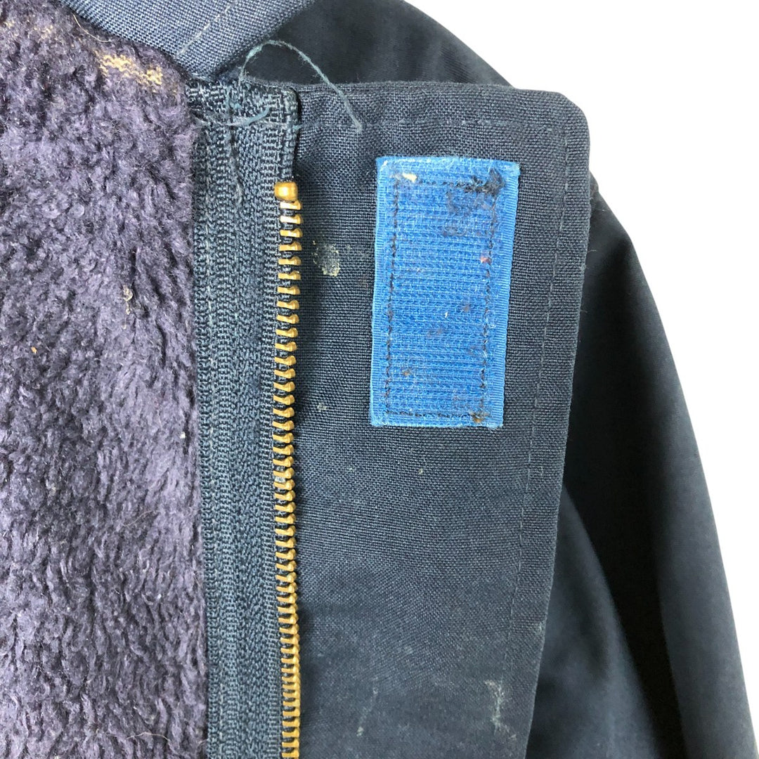 1990'S US Navy Aramid Deck Jacket, Made in USA, Size Medium (38-40), Men's M Aramid navy blue type Vintage Second Hand
