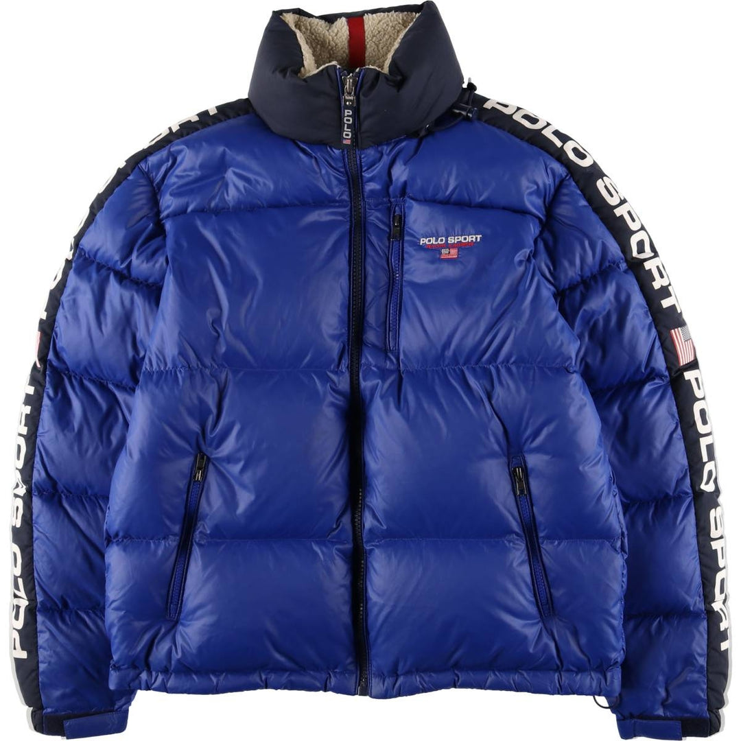 Ralph Lauren POLO SPORT Stars and Stripes Down Jacket, Men's Size Small Nylon blue type Vintage Second Hand
