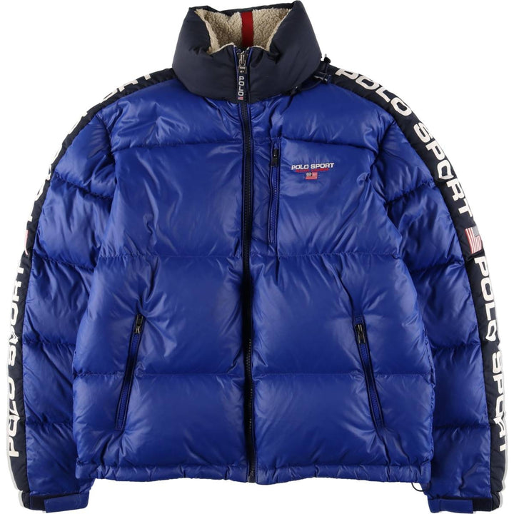 Ralph Lauren POLO SPORT Stars and Stripes Down Jacket, Men's Size Small Nylon blue type Vintage Second Hand