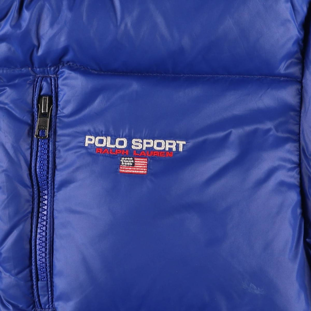 Ralph Lauren POLO SPORT Stars and Stripes Down Jacket, Men's Size Small Nylon blue type Vintage Second Hand