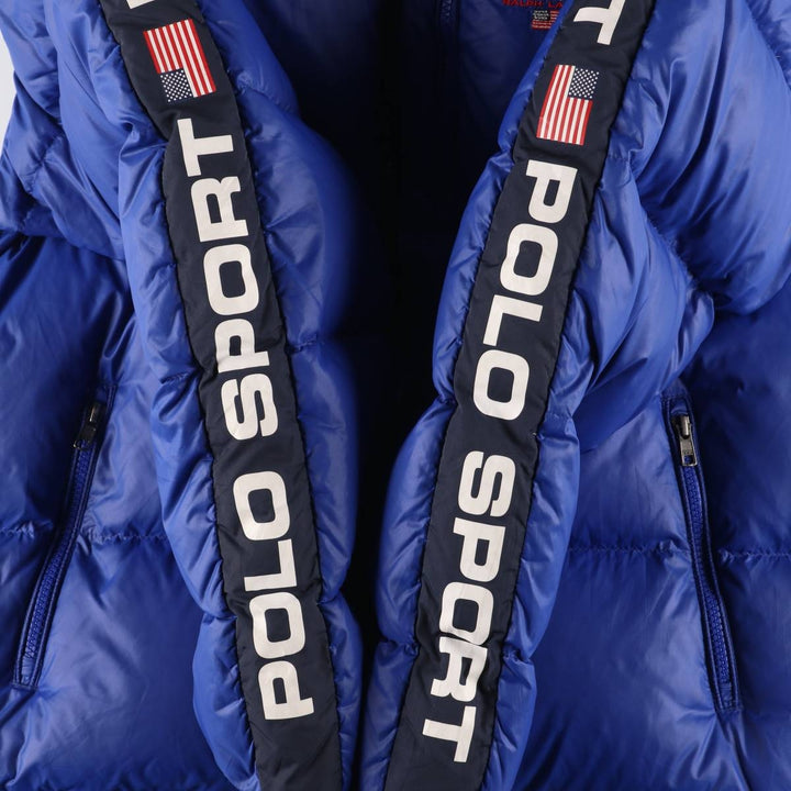 Ralph Lauren POLO SPORT Stars and Stripes Down Jacket, Men's Size Small Nylon blue type Vintage Second Hand