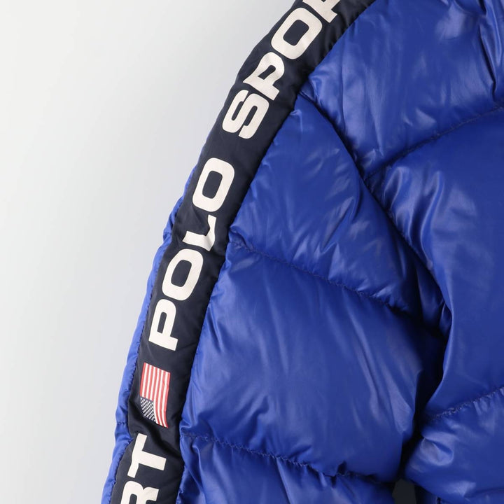 Ralph Lauren POLO SPORT Stars and Stripes Down Jacket, Men's Size Small Nylon blue type Vintage Second Hand