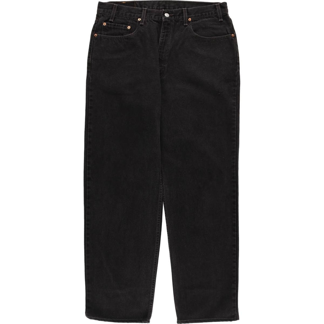 90'S Levi's 550 Relaxed Fit Black Denim Tapered Denim Pants Made in USA Men's W36 Vintage cotton black type Vintage Second Hand