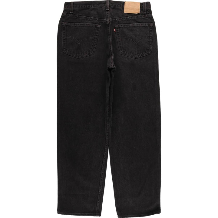 90'S Levi's 550 Relaxed Fit Black Denim Tapered Denim Pants Made in USA Men's W36 Vintage cotton black type Vintage Second Hand