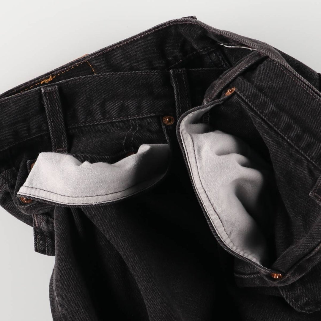 90'S Levi's 550 Relaxed Fit Black Denim Tapered Denim Pants Made in USA Men's W36 Vintage cotton black type Vintage Second Hand