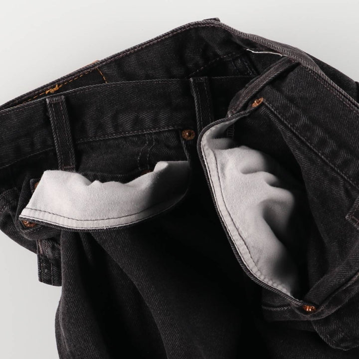 90'S Levi's 550 Relaxed Fit Black Denim Tapered Denim Pants Made in USA Men's W36 Vintage cotton black type Vintage Second Hand