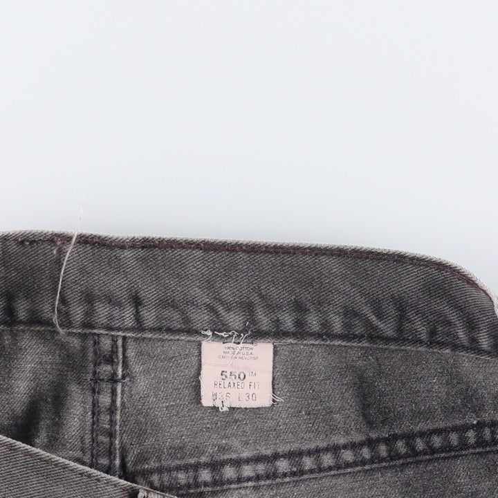 00'S Levi's 550 Relaxed Fit Black Denim Tapered Denim Pants Made in USA Men's W34 cotton black type Vintage Second Hand