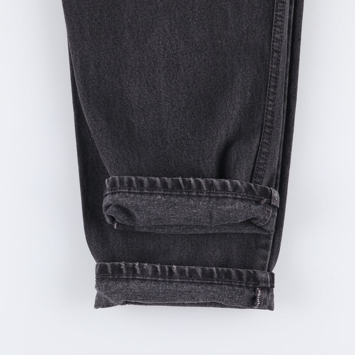 90'S Levi's 00550-0260 Relaxed Fit Tapered Leg Black Denim Pants, Made in USA, Men's Size 35 cotton black type Vintage Second Hand