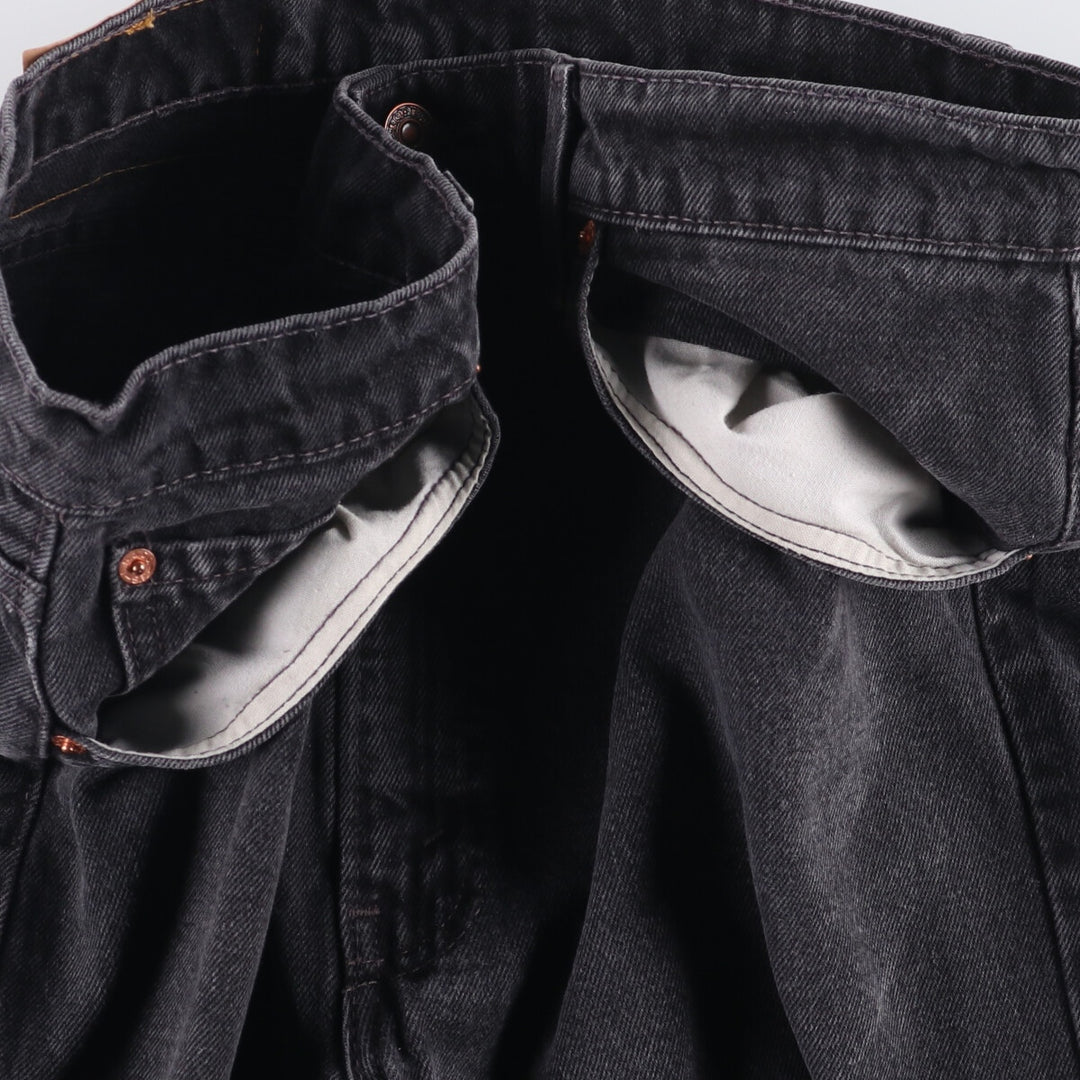 90'S Levi's 00550-0260 Relaxed Fit Tapered Leg Black Denim Pants, Made in USA, Men's Size 35 cotton black type Vintage Second Hand