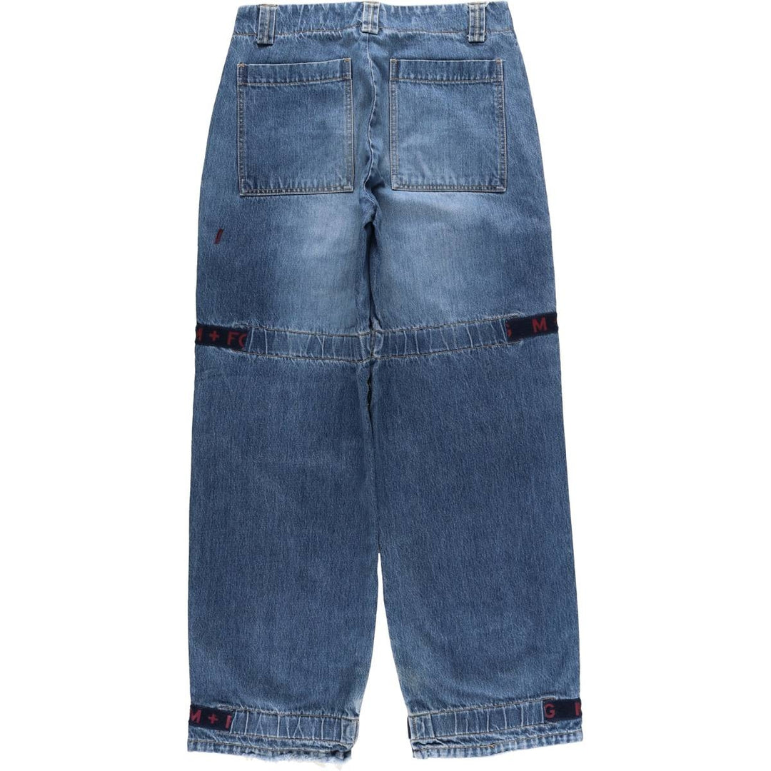 Marithe Francois Girbaud men's straight denim pants with tape, size W34 cotton blue type Vintage Second Hand