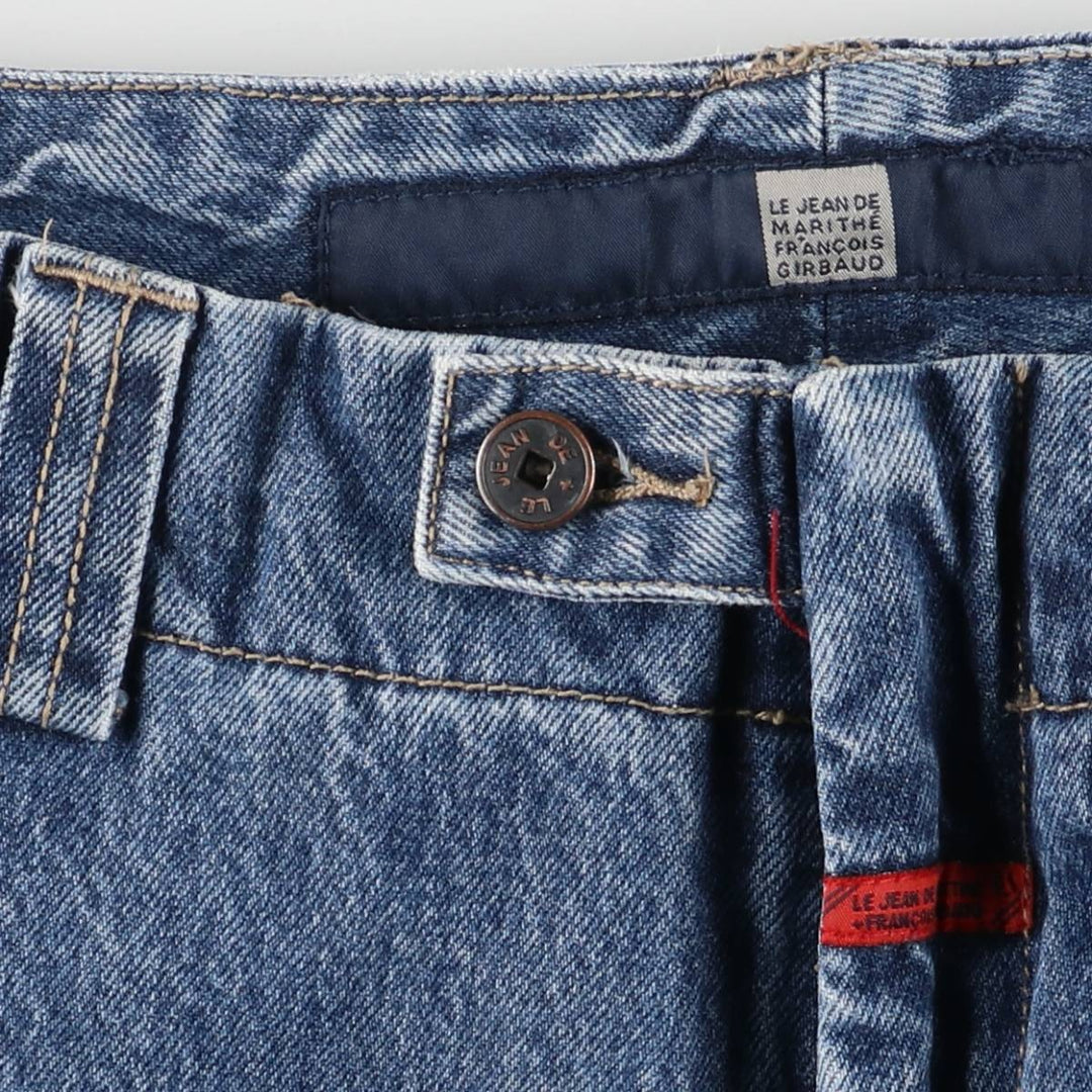 Marithe Francois Girbaud men's straight denim pants with tape, size W34 cotton blue type Vintage Second Hand