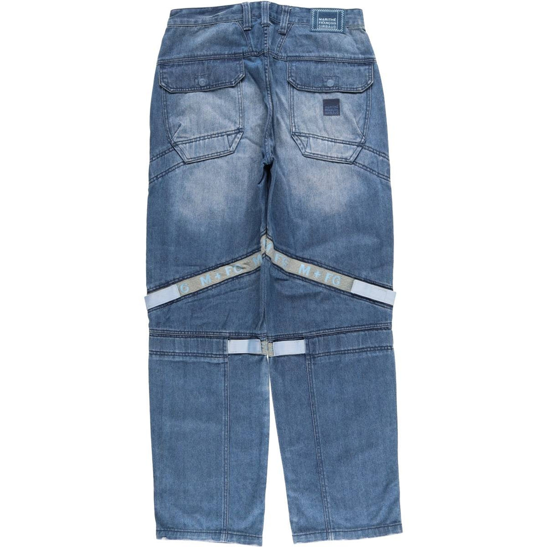 Marithe Francois Girbaud Men's Straight Denim Pants with Tape, Size W35 cotton blue type Vintage Second Hand