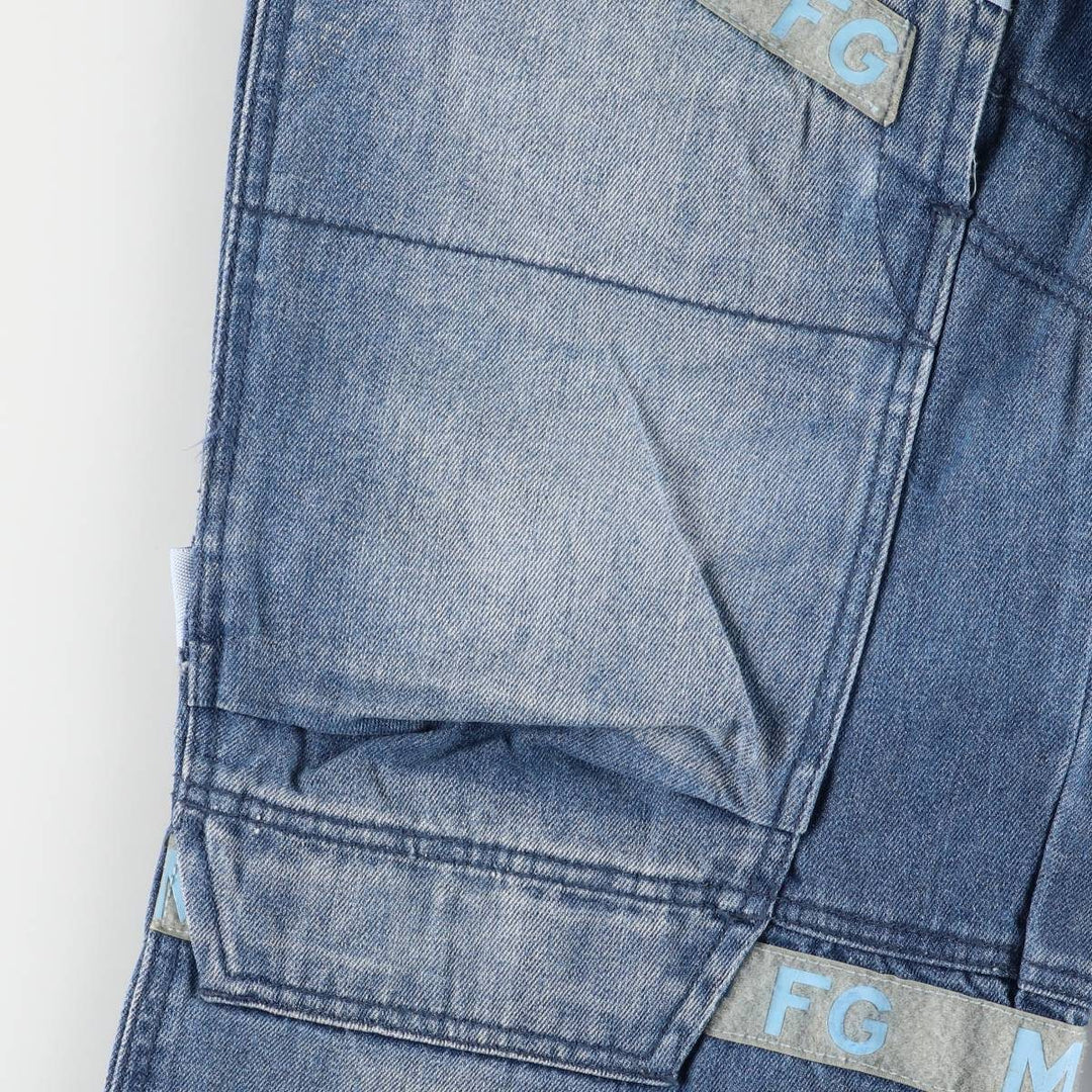 Marithe Francois Girbaud Men's Straight Denim Pants with Tape, Size W35 cotton blue type Vintage Second Hand