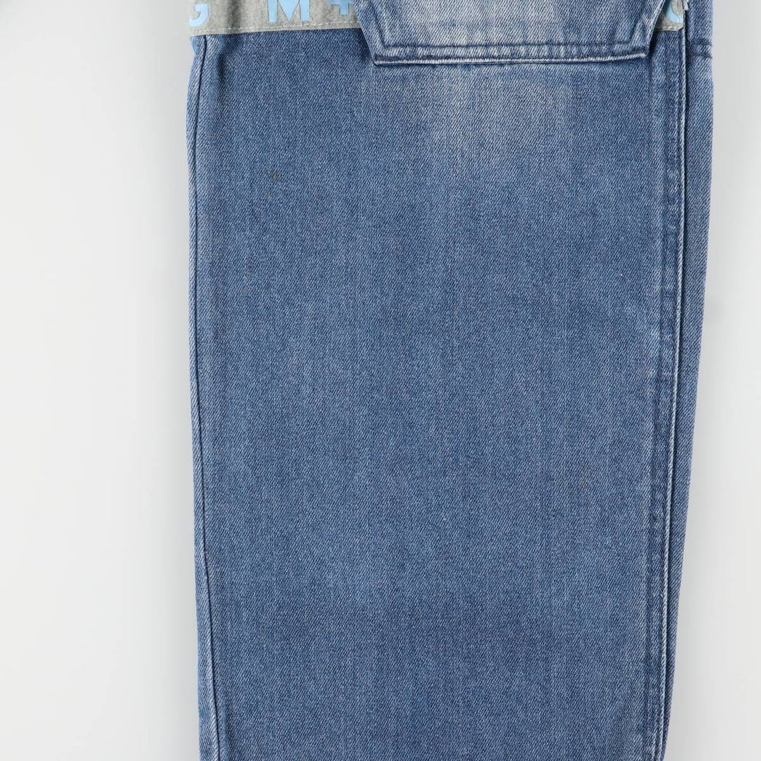Marithe Francois Girbaud Men's Straight Denim Pants with Tape, Size W35 cotton blue type Vintage Second Hand