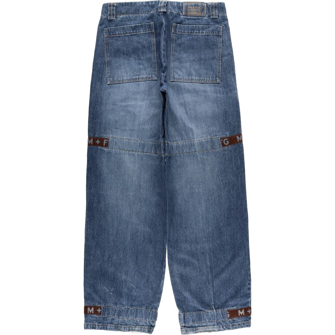 Marithe Francois Girbaud Men's Straight Denim Pants with Tape, Size W35 cotton blue type Vintage Second Hand