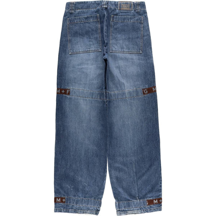 Marithe Francois Girbaud Men's Straight Denim Pants with Tape, Size W35 cotton blue type Vintage Second Hand