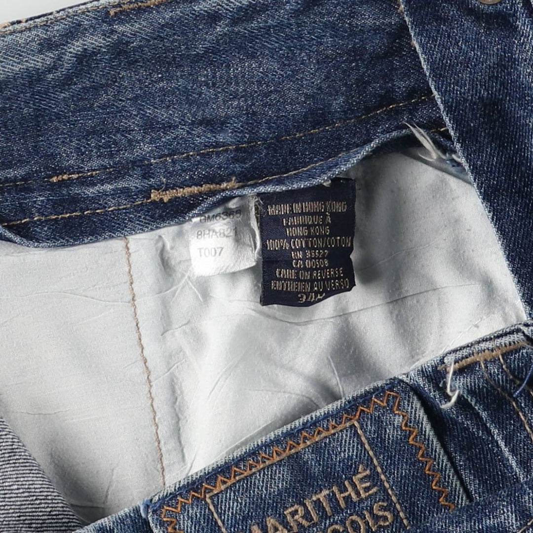 Marithe Francois Girbaud Men's Straight Denim Pants with Tape, Size W35 cotton blue type Vintage Second Hand