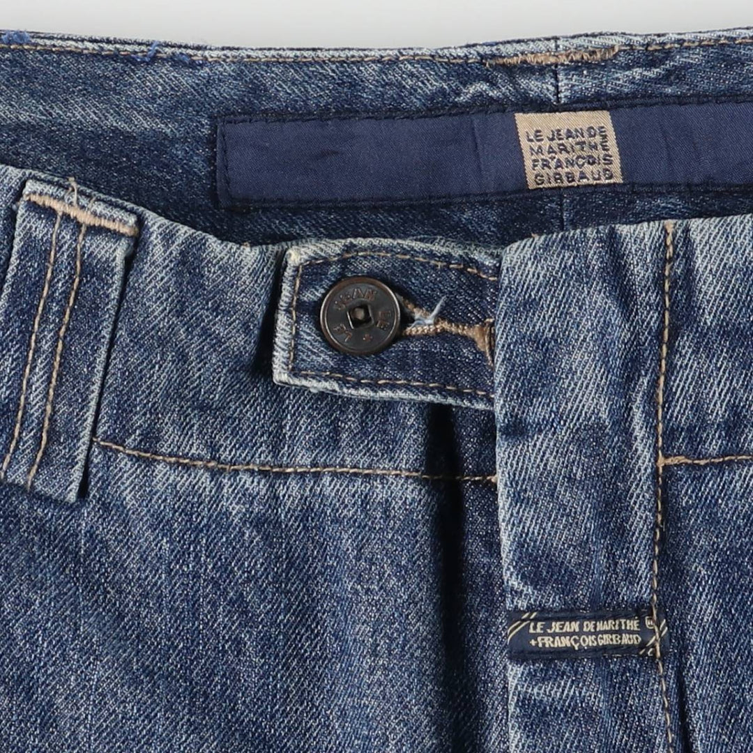 Marithe Francois Girbaud Men's Straight Denim Pants with Tape, Size W35 cotton blue type Vintage Second Hand