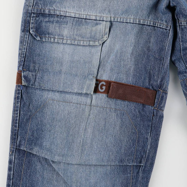 Marithe Francois Girbaud Men's Straight Denim Pants with Tape, Size W35 cotton blue type Vintage Second Hand