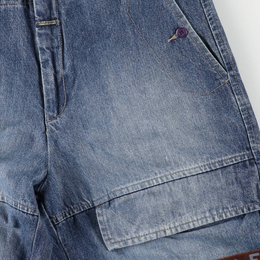 Marithe Francois Girbaud Men's Straight Denim Pants with Tape, Size W35 cotton blue type Vintage Second Hand