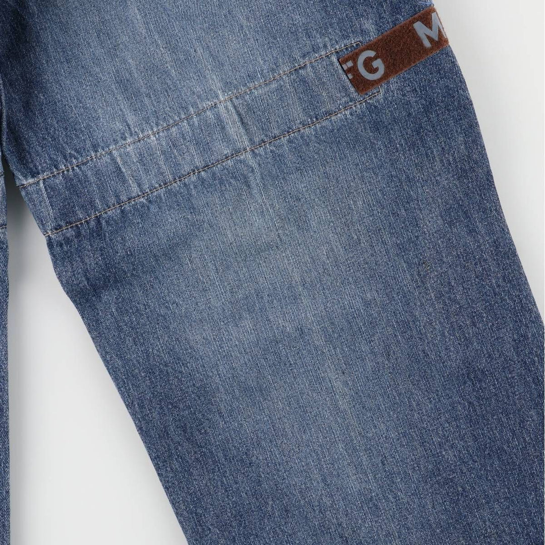 Marithe Francois Girbaud Men's Straight Denim Pants with Tape, Size W35 cotton blue type Vintage Second Hand