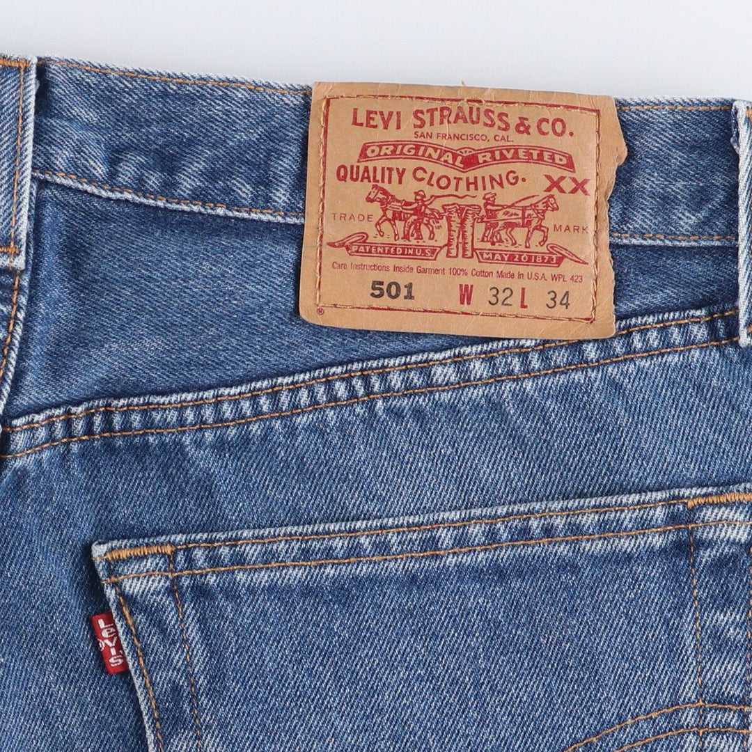 90'S Levi's 501-0118 Straight Denim Pants Made in USA Men's W32 Vintage cotton blue type Vintage Second Hand